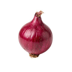 Wall Mural - Fresh red onion with roots on white background