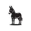 © Md Ruhul Amin Shimul - Black Color Donkey silhouette design Vector Illustration, Solid White Background (12).eps