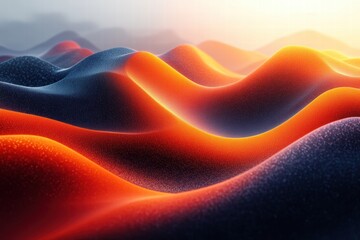 Poster - Vibrant abstract landscape with flowing contours showcasing rich colors and smooth gradients