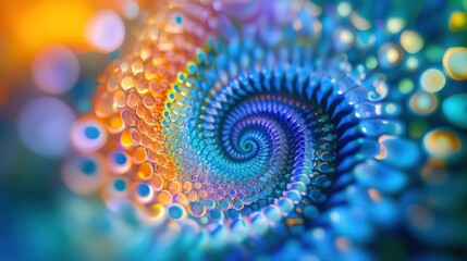 Poster - Abstract Spiral with Colorful Spheres and Gradient Light Effect, Visual Harmony