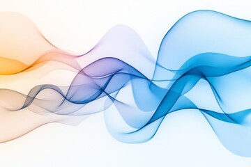 Aufkleber - A minimalist depiction of a wave curling gently in soft blue gradients on a clean background