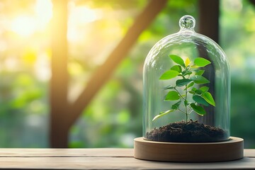 Wall Mural - Enclosed Plant in a Glass Dome