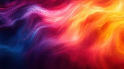 Wall Mural - Abstract swirling vibrant colors, blue, purple, red, orange, and yellow hues.