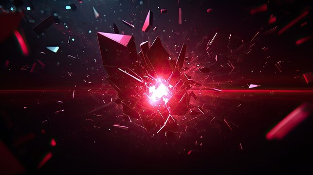 Intense Red Energy Explosion Abstract Digital Art