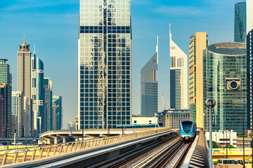 Fototapete - Metro railway in Dubai