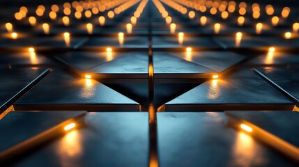 Aufkleber - glowing steel girders arranged in a geometric pattern with light accents