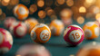 © CrazyJuke - Bright and colorful lottery balls float against an abstract background, representing the thrill of the Lotto game and chance.