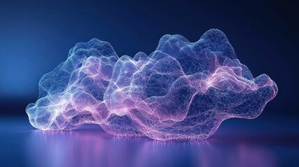 Poster - Conceptual digital clouds connected by streams data, illustrating the expansive reach modern cloud services