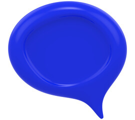 Poster - 3d plump bubble shape chat social media notification blue empty plump bubble shape icon isolated white background 3d illustration