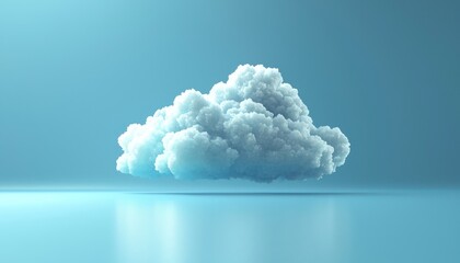 Poster - Digital cloud technology concept against a blue background, symbolizing innovation and connectivity in cloud computing solutions