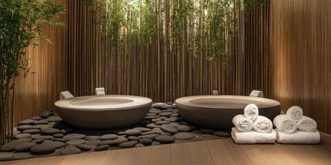 Serene Spa Setting With Two Immersive Baths