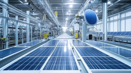Poster - A factory dedicated to renewable energy component manufacturing.