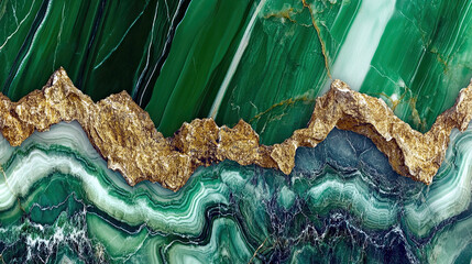 Poster - Explore the Elegance of Green Gold Marble With a Captivating Seamless Pattern Design