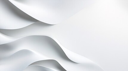 Aufkleber - Abstract white wavy shapes creating a modern and elegant background