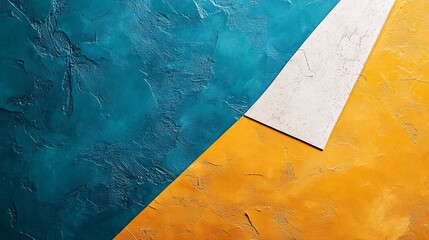 Aufkleber - Textured background featuring teal, white, and gold concrete surfaces creating dynamic composition