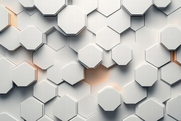 Poster - Graphic pattern showcasing interconnected hexagons in a modern design concept