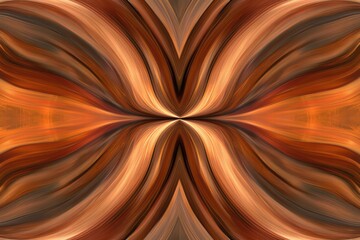 Poster - Symmetrical waves create an intricate abstract pattern in earthy tones