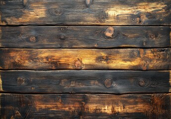 Poster - Textured Wooden Surface with Rich Brown and Black Tones Ideal for Rustic Design Projects, Backgrounds, and Creative Art Applications in Photography and Crafts