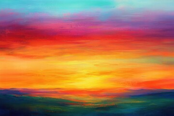 Poster - radiant sunset over countryside