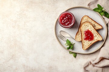 Sticker - Breakfast Delight: Heart-Shaped Jam on Toast