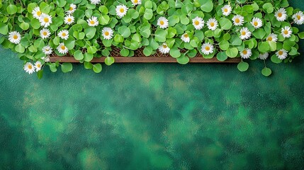 Wall Mural -   A lush planter adorned with an abundance of pure white flowers, perched atop verdant greenery, and nestled beside yet another planter bursting with crisp