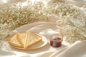 Sticker - Simple and Delicious Breakfast with Toast and Jam