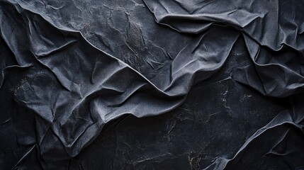 Aufkleber - Dark gray wrinkled fabric draped on textured background