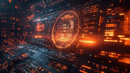 Poster - futuristic digital interface: crypto currency display