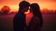 © M_H_L - Young Couple Sharing a Romantic Sunset Embrace