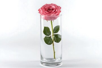 Wall Mural - Delicate Pink Rose in a Clear Vase