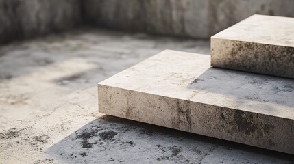 Aufkleber - Empty concrete podium displaying products on grunge cement background