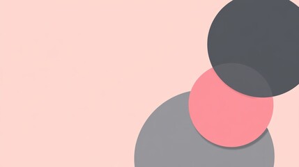Poster - Abstract Composition of Circles on Soft Pink Background Showcasing Modern Aesthetic and Minimalist Design for Artistic and Creative Purposes in Stock Photography