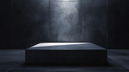 Aufkleber - Empty concrete podium illuminating by spotlight in dark room