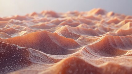 Aufkleber - Close-up of a desert landscape at sunrise, showing textured sand dunes and soft light.