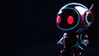 © Sarawut - A cute mini AI robot with glowing red and blue lights, standing against a dark background, creating a futuristic, sci-fi vibe.