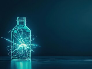 Aufkleber - A Captivating Image of a Bottle Releasing Colorful Sparks in a Dark Background Creating a Magical and Enchanting Atmosphere of Celebration and Joy