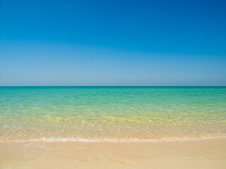 Wall Mural - Horizon photography beautiful  landscape summer season panorama tropical sea beach white sand clean blue sky background calm nature ocean soft wave water travel at Sai Kaew Beach island sun day time