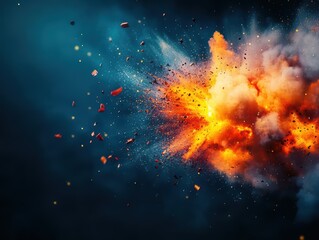 Poster - Vibrant Burst of Orange and Red Flames Erupting in a Majestic Display of Power and Energy Capturing the Essence of Explosive Natural Forces