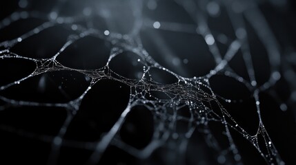 Intricate Dew-Kissed Spiderweb: A Macro Photography Masterpiece