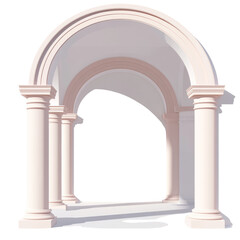 Poster - A 3D rendering of an elegant architectural archway featuring classical columns and a rounded design.