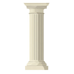 Poster - The image shows a single isolated illustration of a classical Doric column against a transparent background.