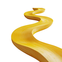 Poster - A digitally rendered image shows a three dimensional abstract golden path that smoothly curves and flows.