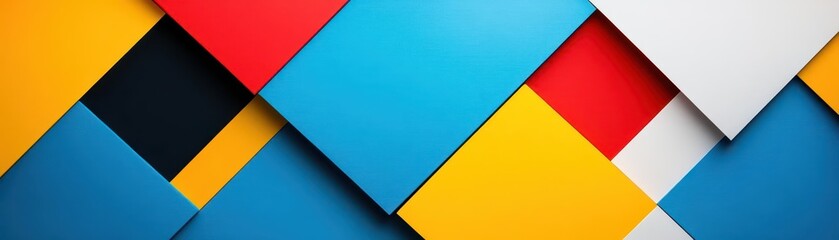 Aufkleber - Abstract geometric art with bold primary colors and clean lines, modern and eyecatching