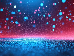 Poster - Vibrant abstract background with colorful bokeh and sparkling effects in blue and red hues.