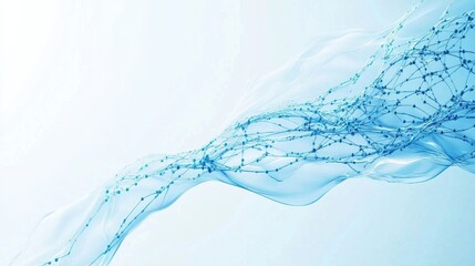 Fototapete - Dynamic abstract light blue molecular network design modern professional artwork digital environment creative concept