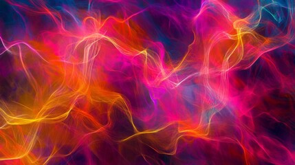 Fototapete - Abstract digital representation of colorful electric waves moving through the air, symbolizing data transmission, communication, and technology advancements.