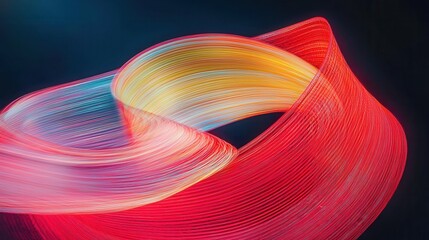 Poster - Dynamic red and yellow light trails abstract motion patterns vibrant art black background dramatic visuals