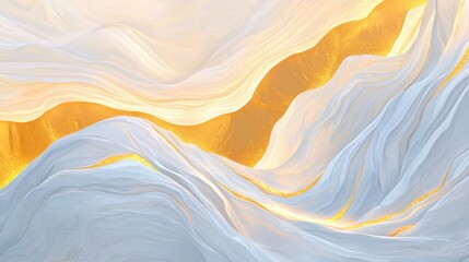 Poster - Abstract golden light waves minimalist design modern art soft flowing texture calm environment elegant concept