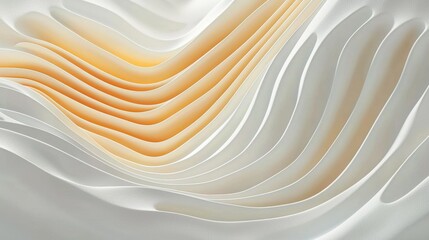 Poster - Abstract white and golden light streaks flowing in minimalist wave designs modern art contemporary atmosphere
