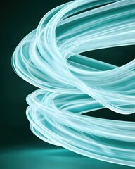 Poster - Dynamic abstract light streaks digital art spiraling cyan and white effects dark background contemporary design